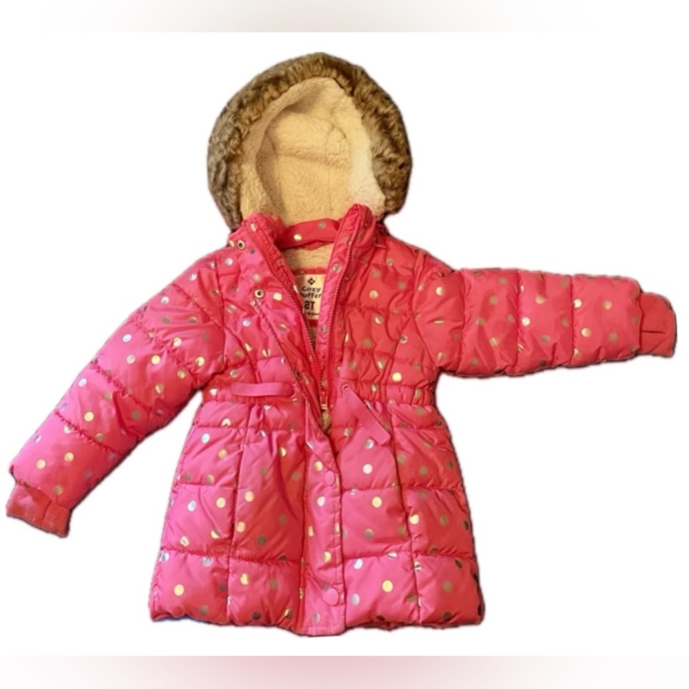 Members Mark US sz 2T Long Hot Pink Puffer Parka